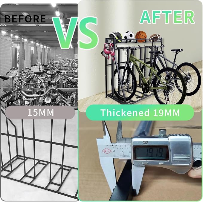 4 Bike Stand Rack with Storage – Bike Rack Floor Stand- Garage Organizer - Image 5