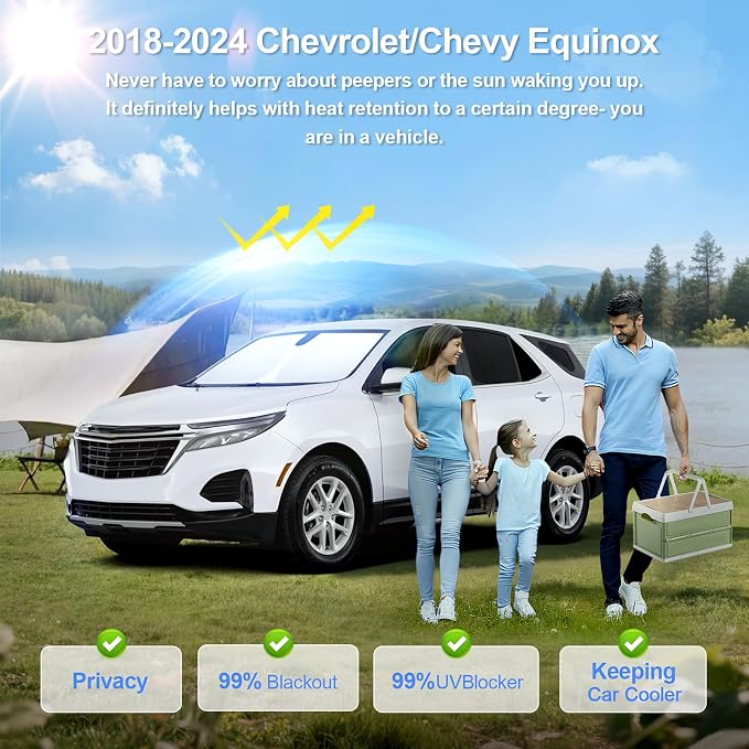 8pcs Car Window Shades for Chevrolet/Chevy Equinox 2018-2024 Accessories - Image 2