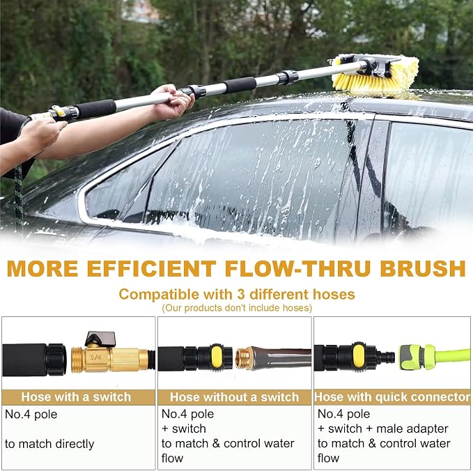 Car Wash Brush with Long Handle - Image 4