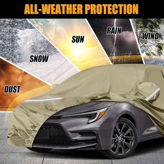 Waterproof Car Covers Replace for 2004-2025 Toyota Corolla Sedan, Windproof - Image 6