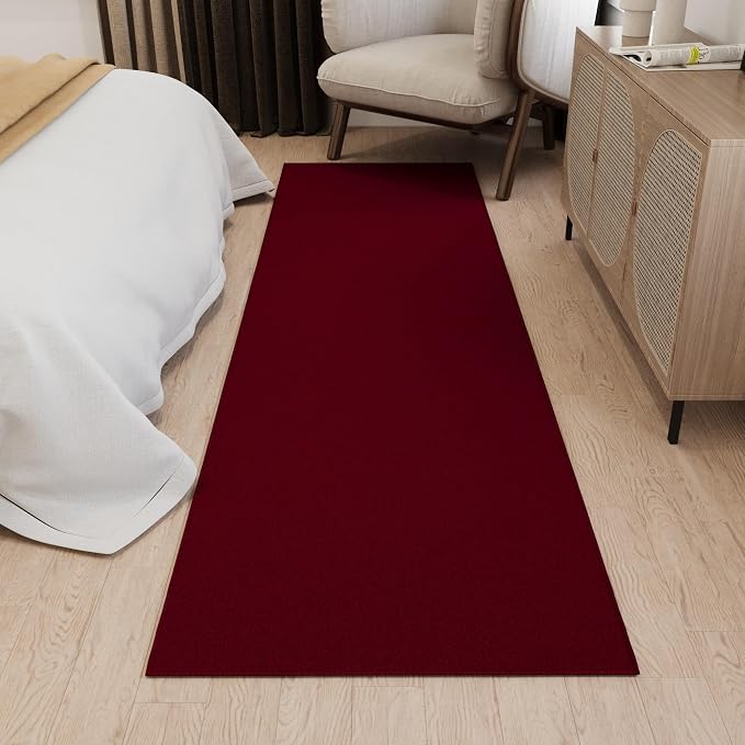 Ottomanson Hallway Runner Rug 1'10" x 12' Non Slip Solid Area Rugs Easy to - Image 11