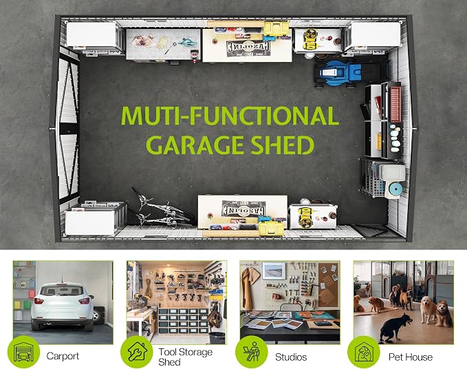 Jocisland 13.2x20.7x8 FT Heavy Duty Carport, Metal carport - Image 6