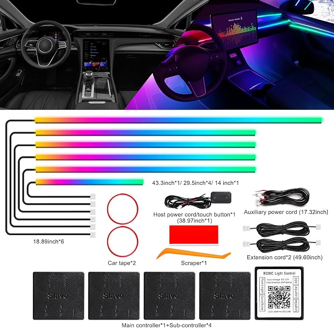 Dreamcolor Acrylic Interior Car LED Strip Light - Image 4