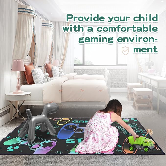 Play Gaming Rug for Bedroom Gamer Mat Gamepad for Boys Room 2x3 for Playroom - Image 4