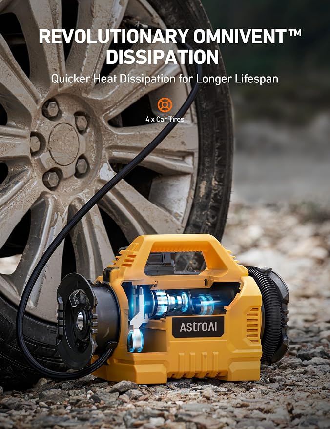 AstroAI Cordless Tire Inflator Portable Air Compressor - Image 2