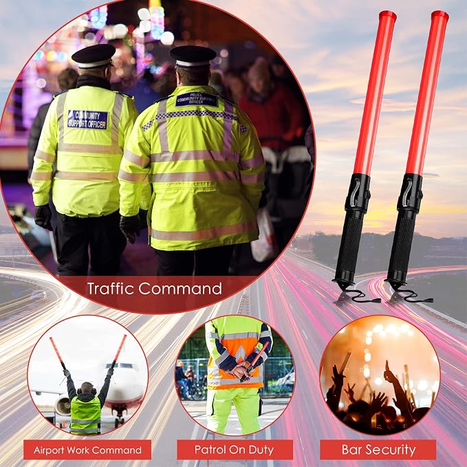 Weewooday 24 Pieces 21 Inch Signal Traffic Wand Safety Traffic Control Wand - Image 7