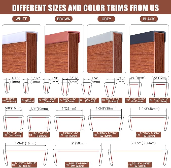 Rubber Edge Trim, Flexible Self Adhesive U Shaped Peel and Stick Edge Banding - Image 7