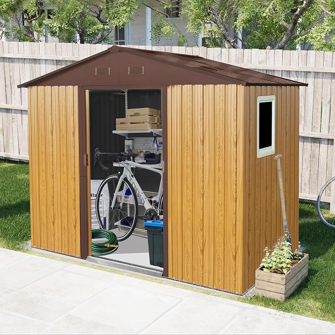 4x8 FT Outdoor Storage Shed, Metal Garden Shed by BNSPLY