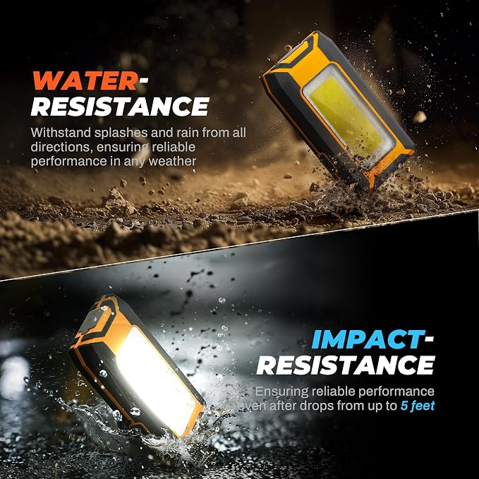 2-Pack LED Rechargeable Magnetic Work Light 40W 1500 Lumens, Hanging Hook - Image 7