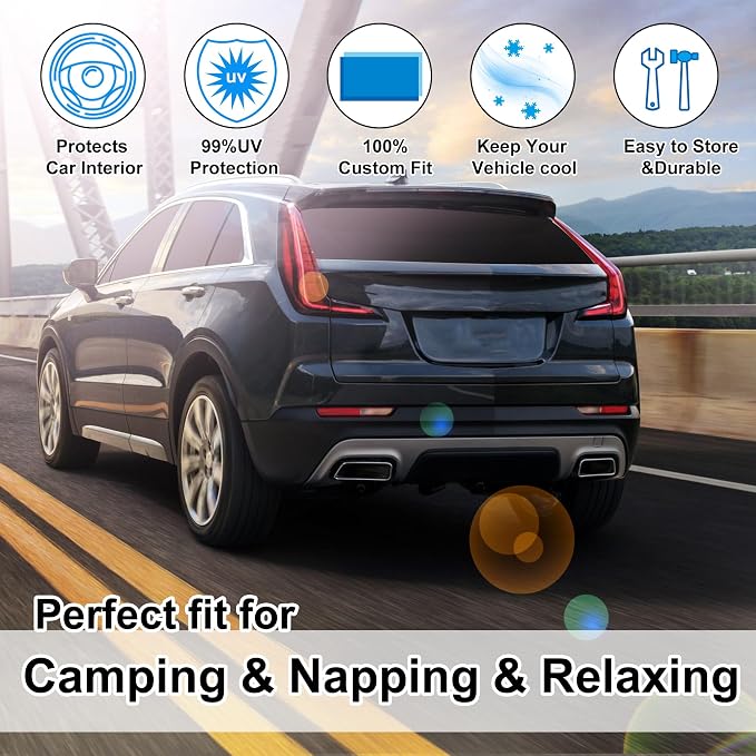 TINGLU Window Shades for Cadillac XT4 2019-2024 2025 Accessories Car Side Full - Image 6