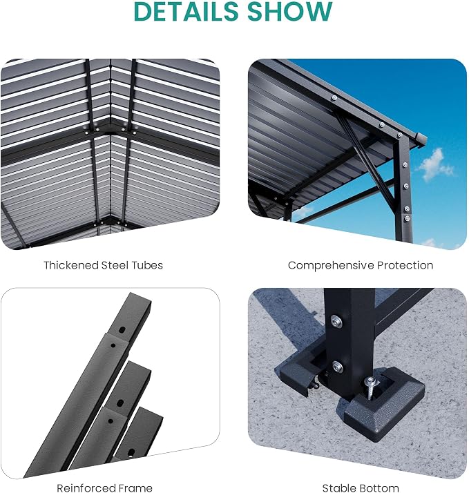 SUNBURY 10 x 20 ft Metal Carport - Image 4