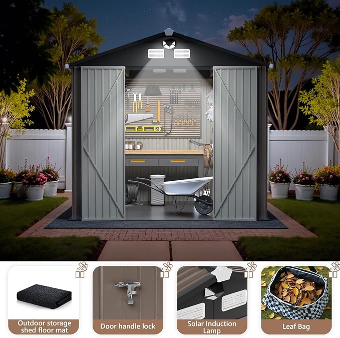 Outdoor Storage Shed 10x8 FT, Metal Tool Sheds, Waterproof Outside Storage Shed - Image 2