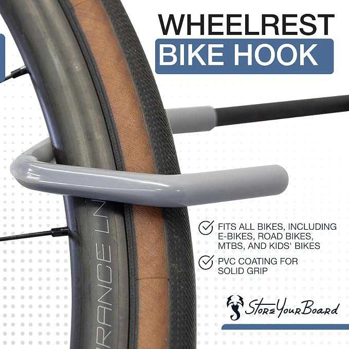 WheelRest Bike Hook, No-Lift Garage Wall Mount, Vertical Bicycle Storage Rack - Image 2