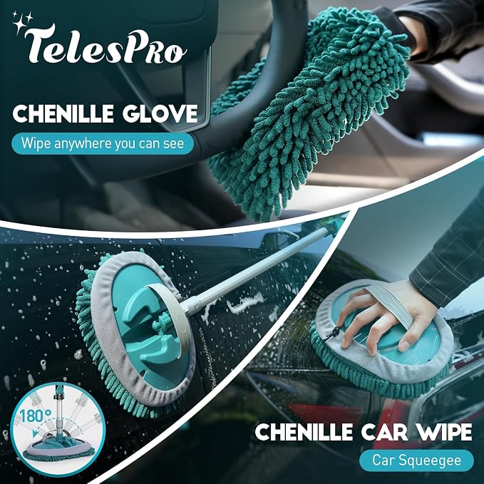 12FT Car Wash Brush with Long Handle, Car Cleaning Kit with Soft Wash Brush - Image 4