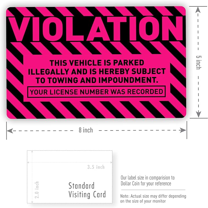 easykart labels 50 Parking Violation Stickers, 5 x 8 inch “Violation - Image 3