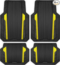 CAR PASS Yellow Car Mats Metallic, Aluminum Film All Weather Rubber Lemon by CARPASS