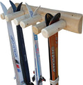 6-Place Log Ski Rack Wall Mount, Indoor Ski Storage Rack by LogKayakRack