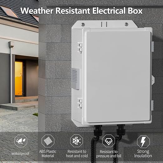 Outdoor Electrical Junction Box, ABS Water Resistant Enclosure - Image 2