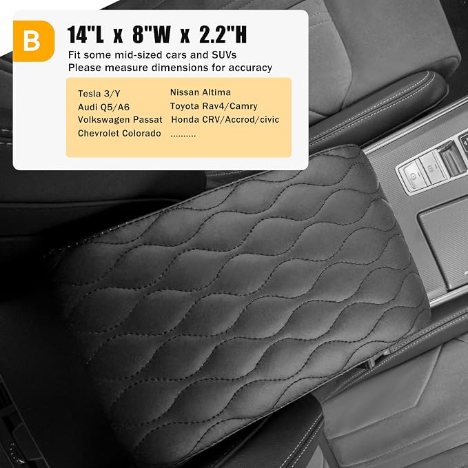 Car Center Console Cover pad PU Leather, Vehicle Arm Rest Cushion Protector - Image 3