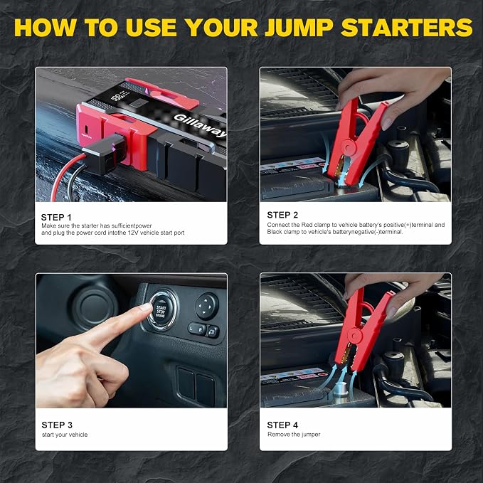 001B 4000A Car Jump Starter, Jump Starter Battery Pack - Image 6