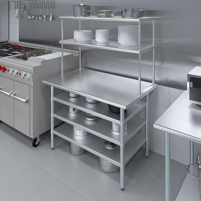 Amgood 30" x 48" Stainless Steel Work Table - Image 4