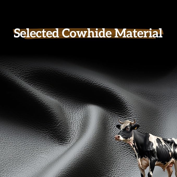 Cowhide Steering Wheel Cover Heat Resistant Anti-Slip Car Wheel Wrap Compatible - Image 4
