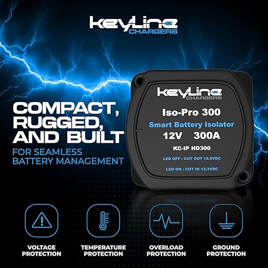 Dual Battery Isolator Heavy Duty 300 AMP 1000 AMP Peak Voltage Sensitive Relay - Image 2