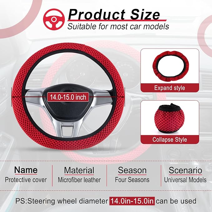 alpmosn Elastic Stretch Steering Wheel Cover, Universal Interior Accessories - Image 2