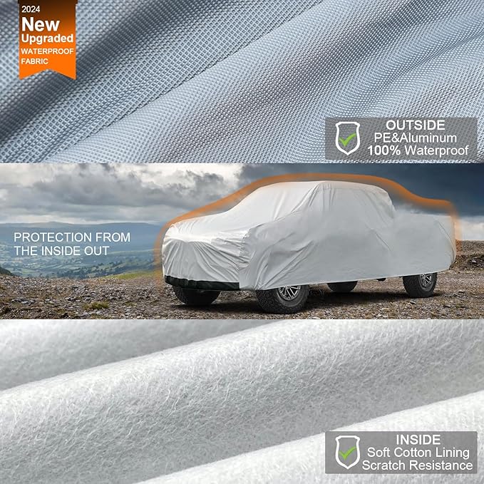 Kayme 6 Layers Truck Cover Waterproof All Weather, Heavy Duty Outdoor Pickup - Image 2