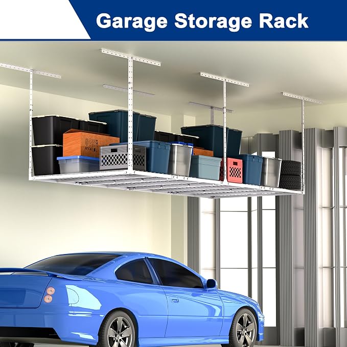 GIOTORENT 3x8FT Heavy Duty Overhead Garage Storage Rack - Image 2
