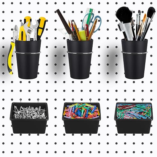 6 Sets Pegboard Bins Pegboard Cups by Kuhome