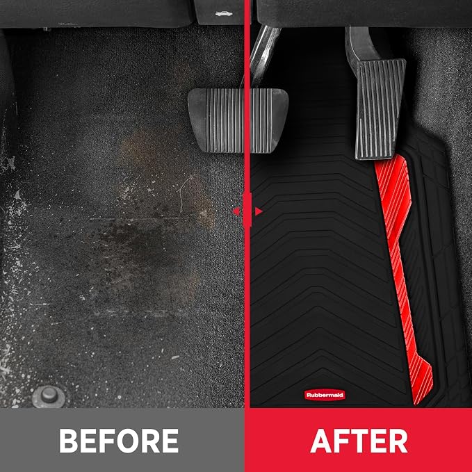 Rubbermaid Car Floor Mat, Heavy Duty All-Weather Car Mats Full Set - Image 2