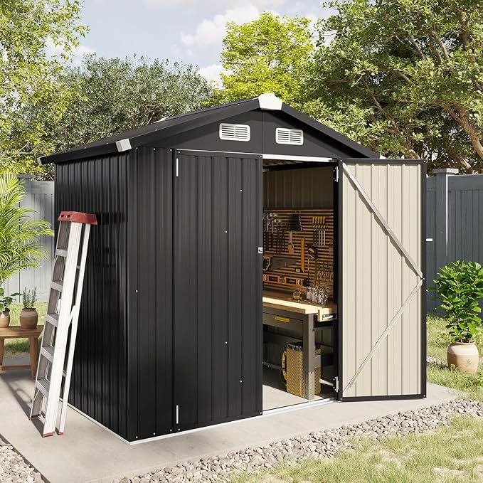 Aoxun 6.2x4 FT Shed Outdoor Galvanized Storage Shed - Image 6