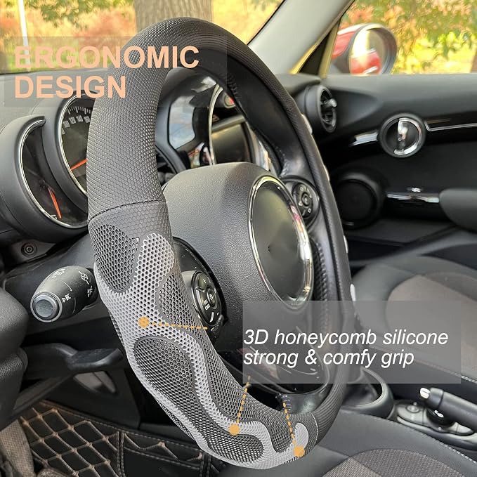 PINCTROT Large Size Comfy Grip Steering Wheel Cover, Anti-Slip Design, - Image 2