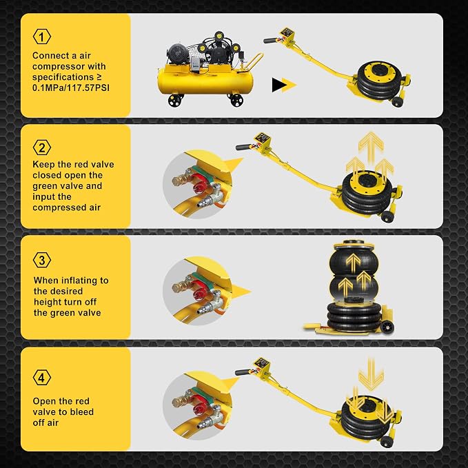 YELLOW JACKET Air Jack 3 Ton Triple Bag Air Jack - Image 8