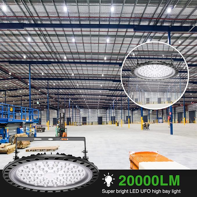 Viugreum 10 Pack 200W UFO LED High Bay Lights, 20000LM 6500K Daylight White - Image 5