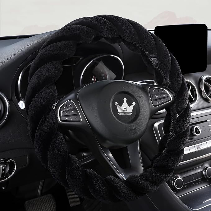 Luxury Fluffy Winter Car Steering Wheel Cover - Image 2