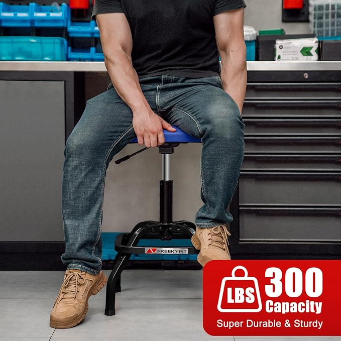 Shop Stool with Backrest, Mechanic Garage Stool - Image 3