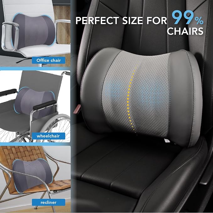 Lumbar Support Pillow for Car, Memory Foam Lumbar Pillow for Lower Back Pain - Image 9