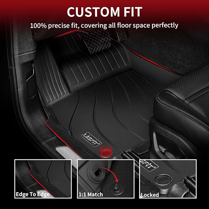 LASFIT Floor Mats for Porsche Cayenne 2019-2025 All Weather Floor Liner TPE - Image 2