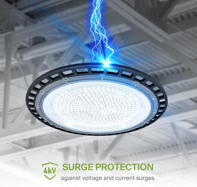 ASD LED High Bay UFO Light Fixture, Commercial Shop Lighting | Plug & Play Cable - Image 5