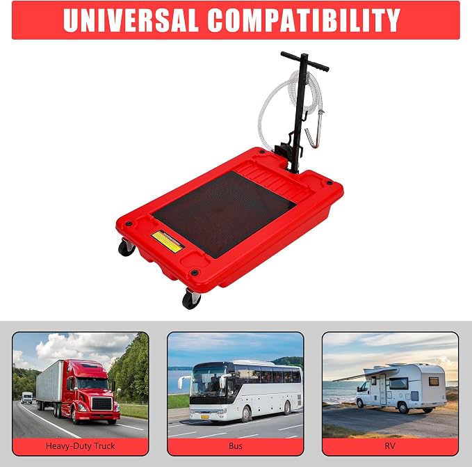 ‌17 Gal Low Profile Oil Drain Pan, Heavy Duty Mobile Oil Changing Pan - Image 7
