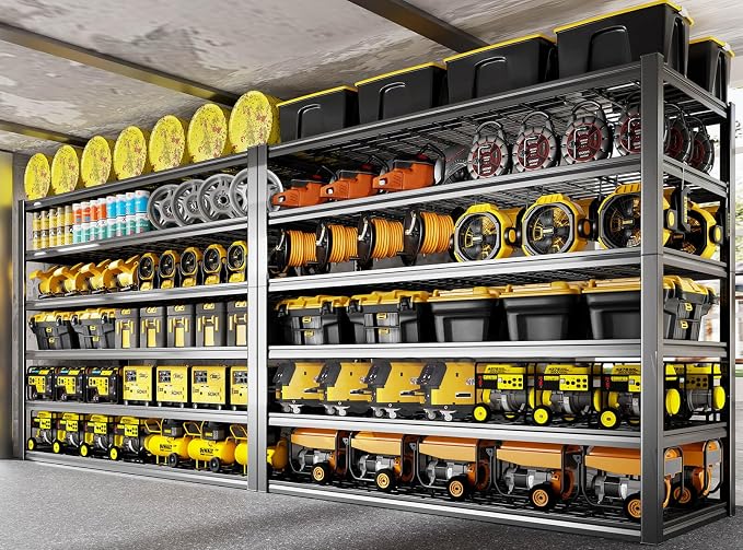 6 Tier Garage Shelving Heavy Duty, Commercial Metal Shelves by PMKES