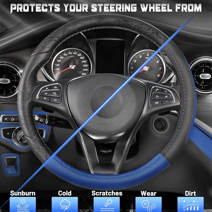 SEG Direct Car Steering Wheel Cover Universal Standard Size 14.5-15 inch - Image 4