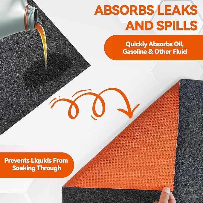 59" x 71" Heavy Duty Oil Spill Mat, Upgraded Garage Floor Mat - Image 3