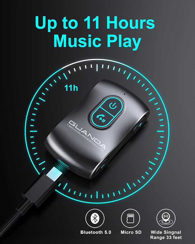 Bluetooth 5.0 Receiver for Car, Noise Cancelling AUX Adapter, Music Receiver - Image 8