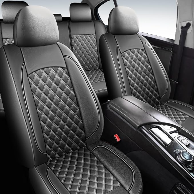 Car Seat Covers Full Set, Breathable and Waterproof Napa Leather Car Seat Cover - Image 2