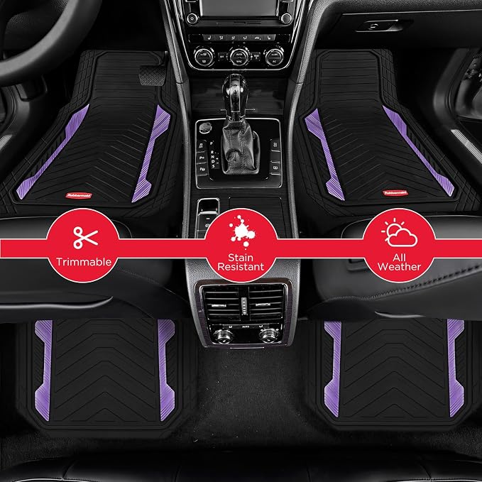Rubbermaid Car Floor Mat, Heavy Duty All-Weather Car Mats Full Set - Image 3