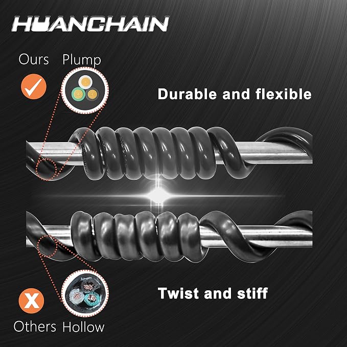 HUANCHAIN Black Outdoor Extension Cord 100 FT Waterproof, Flexible 16/3 Gauge - Image 7
