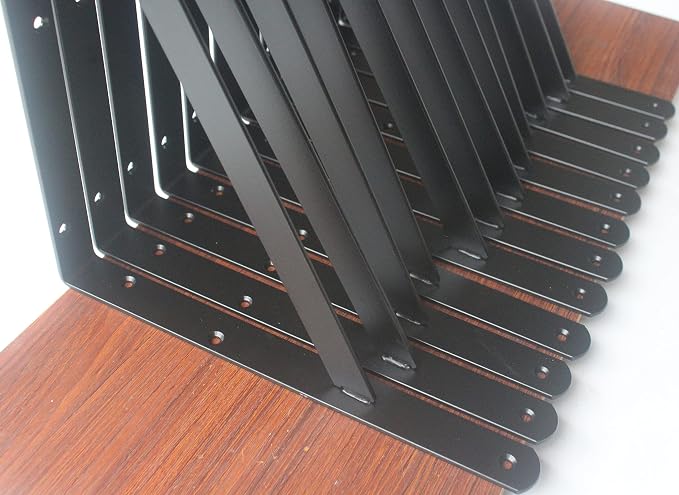 32 Pack L16 x H 10" Black Heavy Duty Shelf Brackets - Image 7